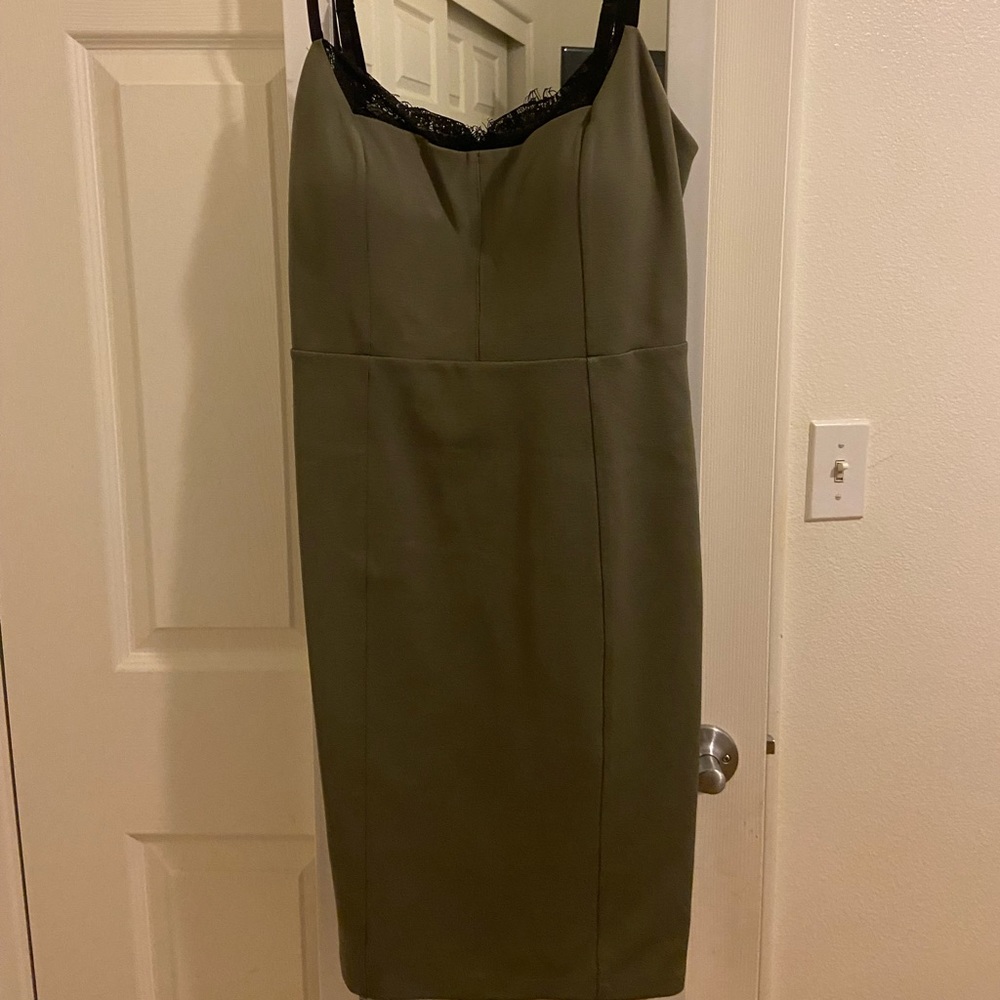 Bebe olive green pencil dress